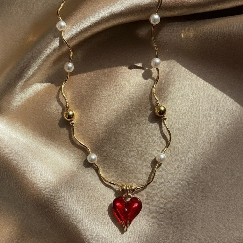 Red Mystic Heart Necklace
