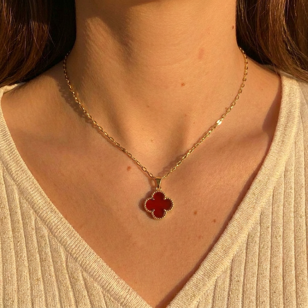 Ruby Clover Necklace