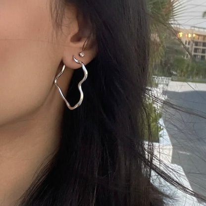 Wavy Heart Hoops