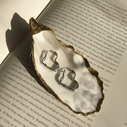 Wavy Heart Hoops