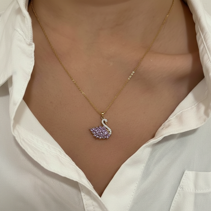 Lavender Swan Pendant