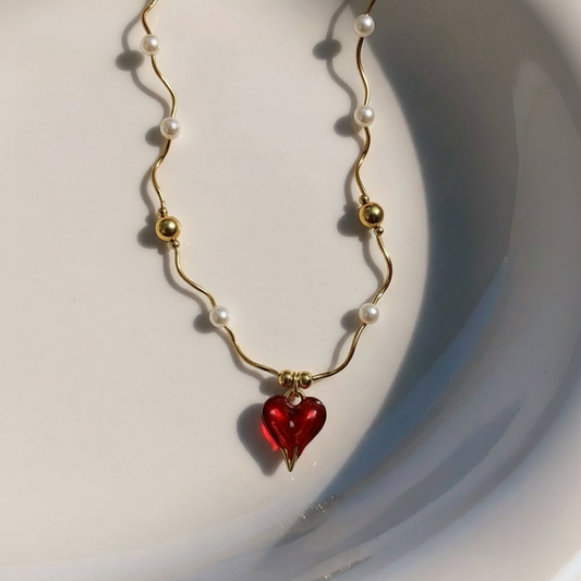Red Mystic Heart Necklace