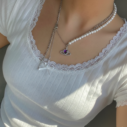 Purple Orbit Pearl Choker
