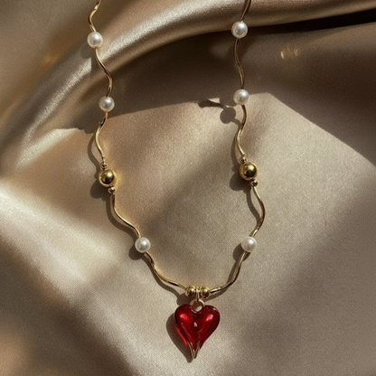Red Mystic Heart Necklace
