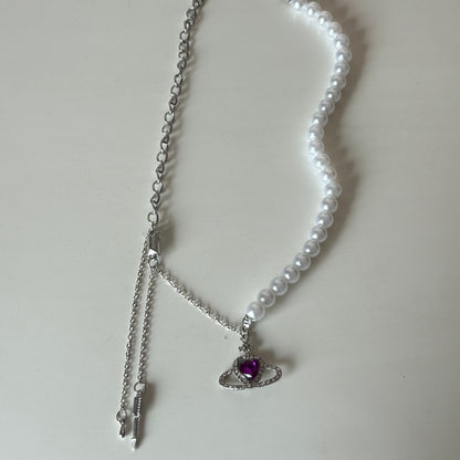 Purple Orbit Pearl Choker
