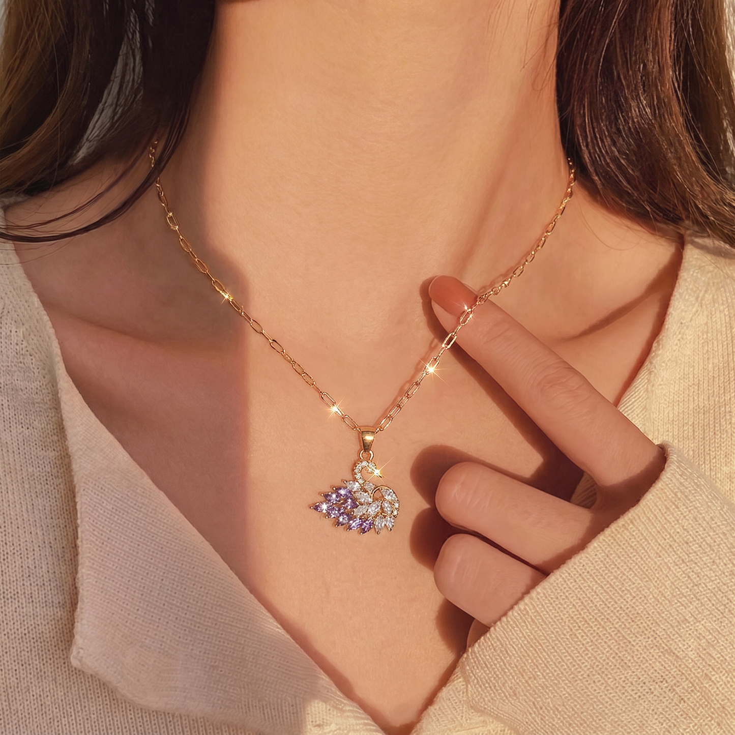 Twilight Swan Pendant