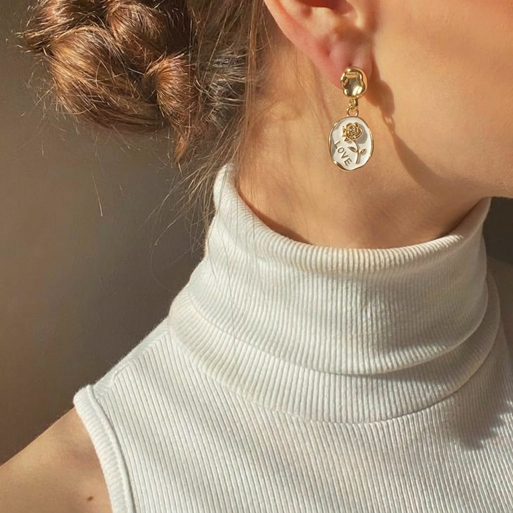 Rose Medallion Earrings