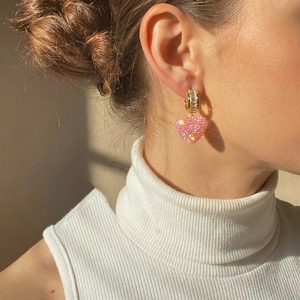 Pink Sugar Heart Earrings