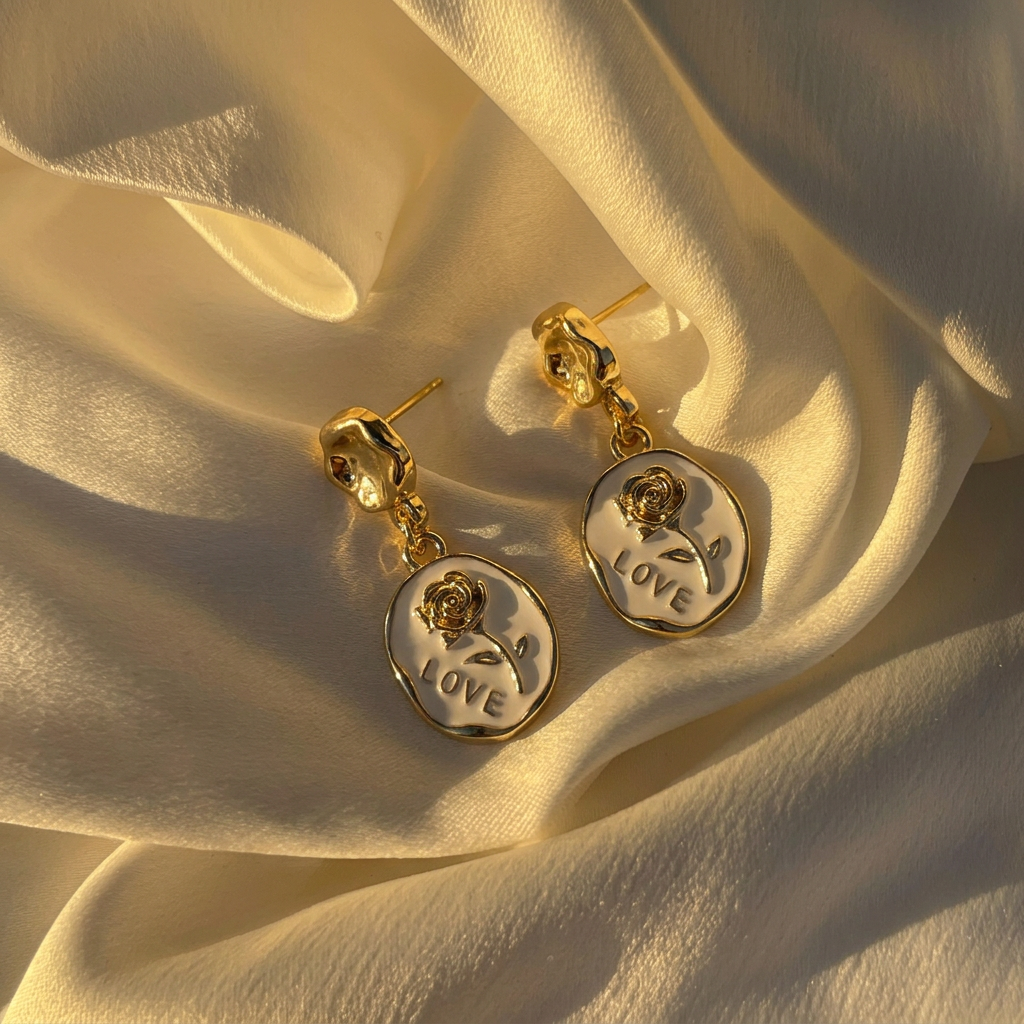 Rose Medallion Earrings