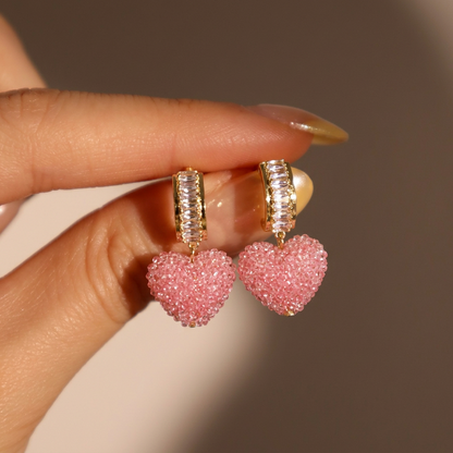 Pink Sugar Heart Earrings