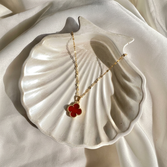 Ruby Clover Necklace
