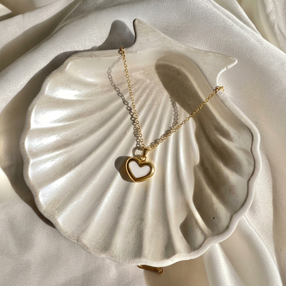 White Mini Heart Necklace