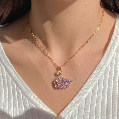 Lavender Swan Pendant
