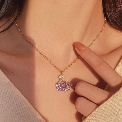 Lavender Swan Pendant