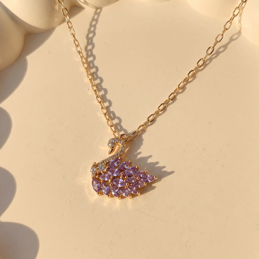 Lavender Swan Pendant