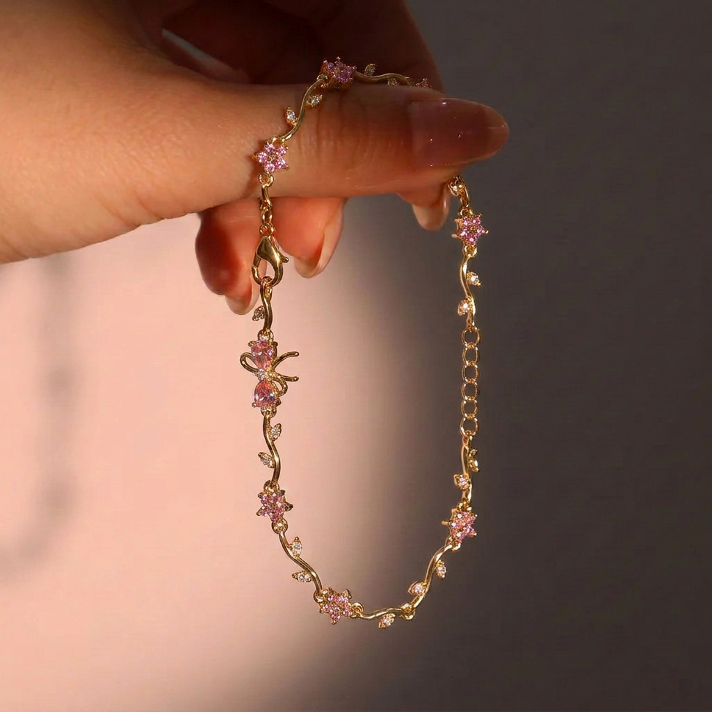 Blush Lace Ribbon Bracelet