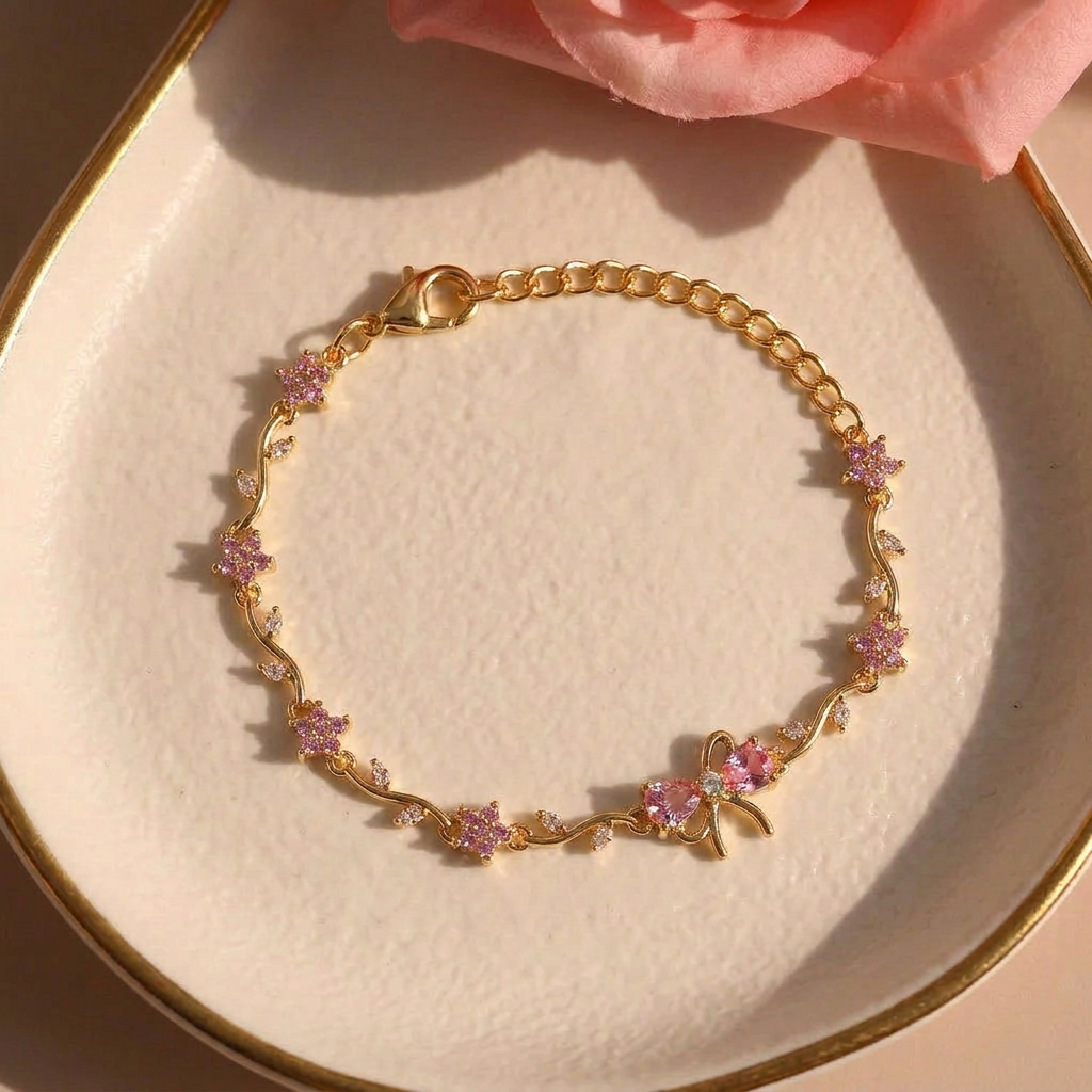 Blush Lace Ribbon Bracelet