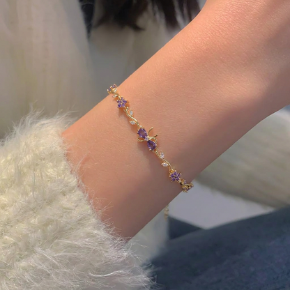 Lavender Lace Ribbon Bracelet