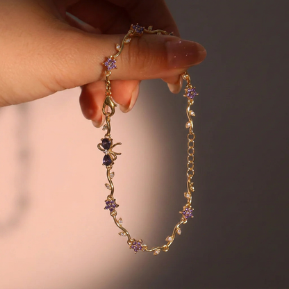 Lavender Lace Ribbon Bracelet
