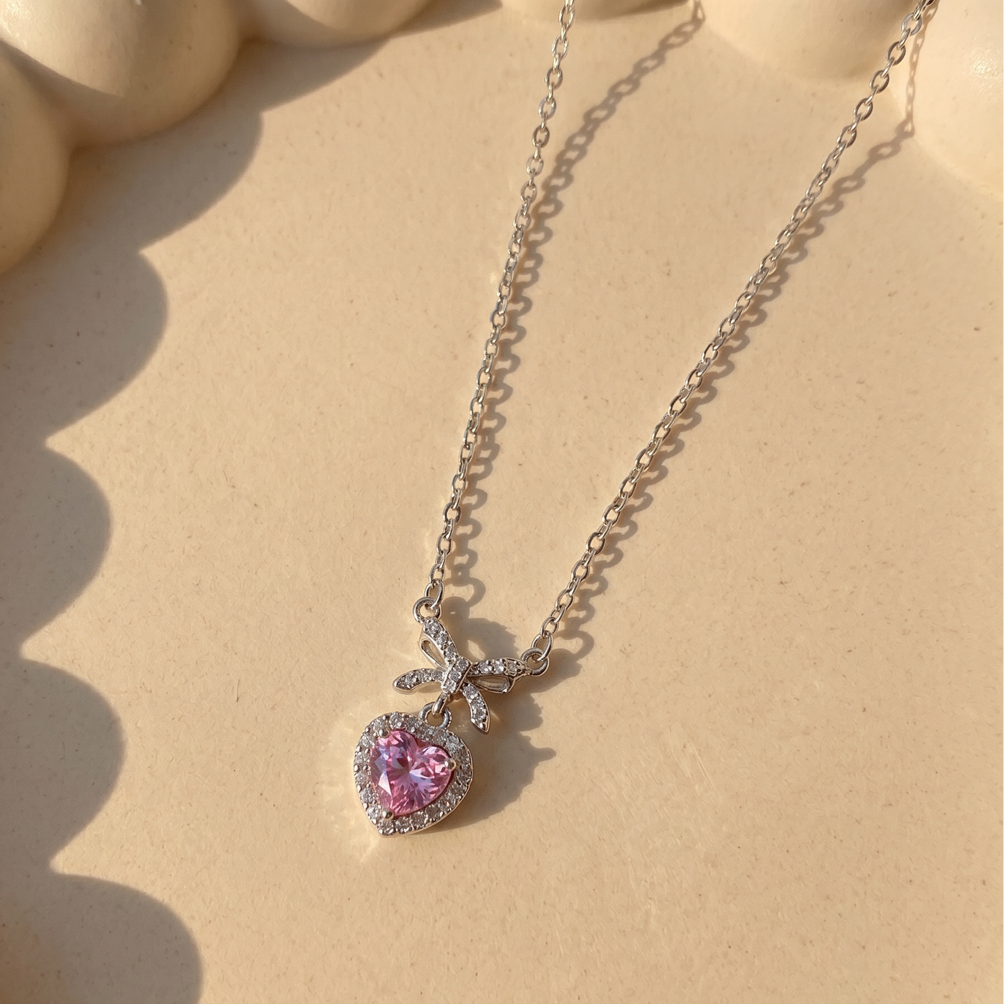Pink Crush Bow Necklace